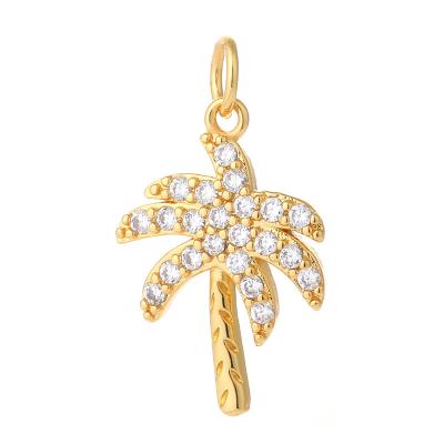 China TRENDY Gold Ring Coconut Tree Designer Bling Pendant Charms for DIY Crocs for sale