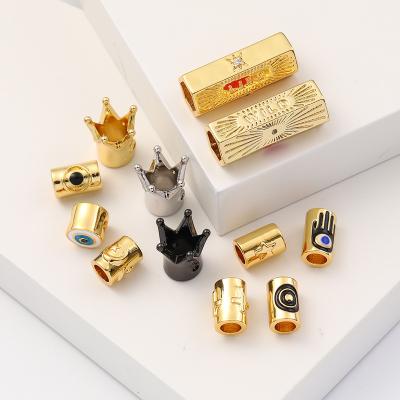 China FASHIONABLE Yiwu Gold Plated Charms Cross Tube Charms Pendants Jewelry Making DIY for sale