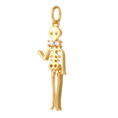 China TRENDY Gold Filled Jewelry Findings Pendants Skull Jewelry Supplies Pendant Charms for sale