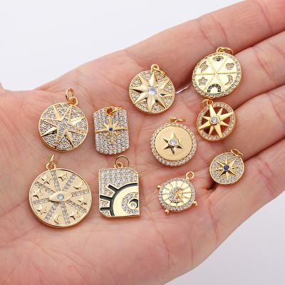 China 2021 High Quality/Fashion Safe Small Gold Plated Pendants Jewelry Making Earring Charms For Jewelry Making for sale