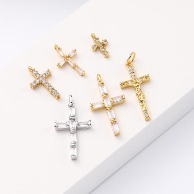 China TRENDY Cross Charms For Jewelry Making Cute Fashin Gold Charm Pendant Charms Diy Earrings Necklace Bracelet for sale