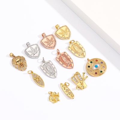 China TRENDY Lion Eye Leaf Charms for Jewelry Making Supplies Gold Charm Diy Earring Necklace Pendants Accessories for sale