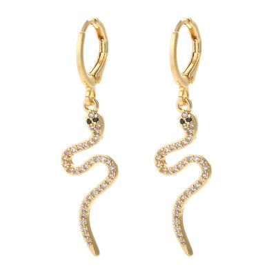 China TRENDY snake earrings jewelry gold plated retro earrings 2021 female earrings trend Korean fashion jewelry for sale