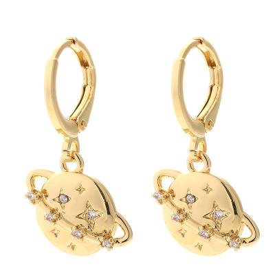 China Fashion Statement Earrings TRENDY Planet Star Dangle Earrings Zircon Charms For Women Trendy Earrings for sale