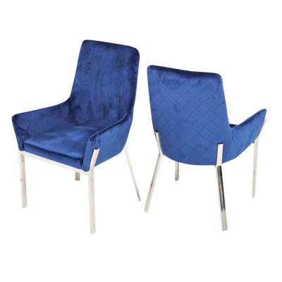 China Stable Buy Contemporary Blue Fabric Dining Chairs Upholstered Modern Luxury Dining Chair for sale