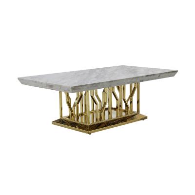 China Stable Mirrored Titanium Gold Modern Italian Coffee Table Tall for sale