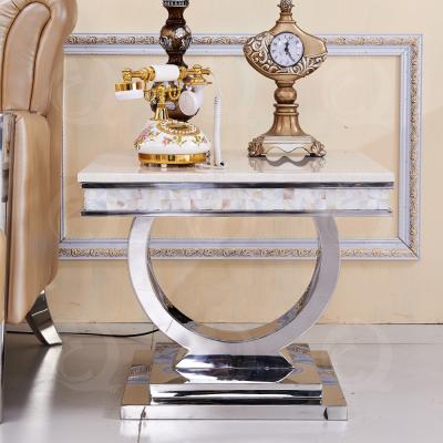 China Modern stable lounge for marble top metal side table for sale