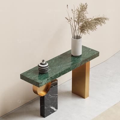 China mordic luxury metal sideboard marble marble cabinet stainless steel console table for sale