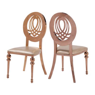 China Modern Wedding Event Furniture Luxury Rose Gold Color Hotel Room Chair for sale