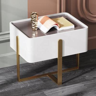 China Modern Stainless Steel Hotel Home SS Furniture Coffee Bed Cabinet Side Table for sale