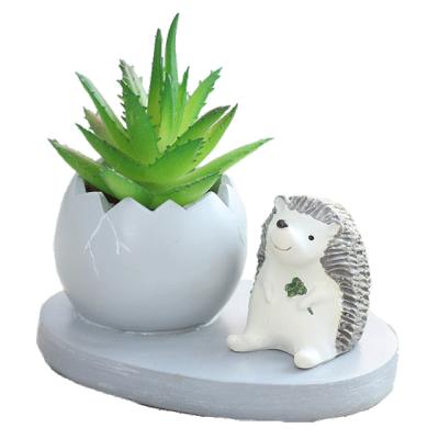 China Roogo Home Decoration Resin Planter Animals Handmade Mini Flower Pots for sale