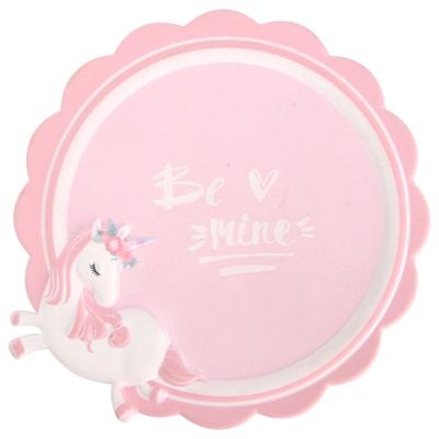 China China 2018 Hot Selling Creative Unicorn Skid Mat Decoration Cartoon PVC Teacup Coaster for sale