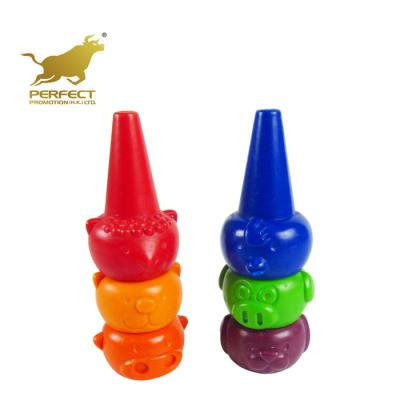 China 3D Non-Toxic Non-Toxic Non-Toxic Cartoon Wax Crayon Wax Animal Face Shaped Finger Wax Crayons For Kids for sale