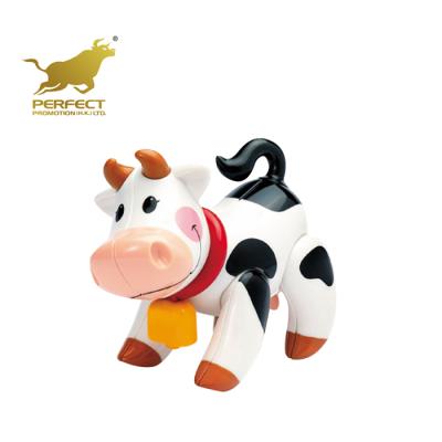 China 180 Degree Rotate Movable Joints 180 Degree Rotate Children Educational Plastic Cow Small Joints Baby Animal Toy for sale