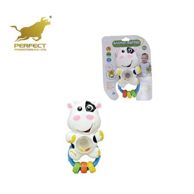 China Toy Plastic Cartoon Musical Cow Musical Toy Baby Rattle Bell Toys with Music and Light for sale