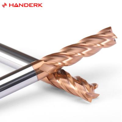 China HANDERK Hrc55 Tool Tungsten Carbide Pointed Flat Milling 4 Flutes Rough End Mill for sale