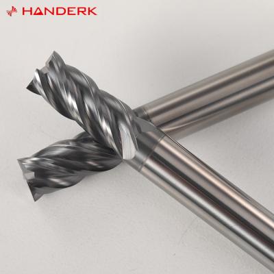 China HANDERK HRC 45/55/60/70 Solid Carbide End Mill CNC Cutter Tool Safety Router Bit Square Face Fresas End Mills for sale