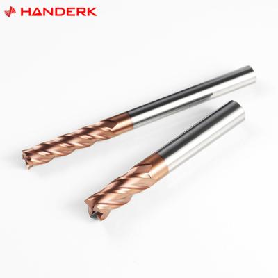 China HANDERK Hrc55 Square Milling Cutters Sharp Flat End Mills For Metalworking for sale