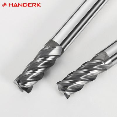 China HANDERK Solid Carbide TCT Bit Three Flute Straight End Mill Cutter For Wood , Wood CNC Router Bit for sale