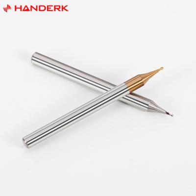 China HANDERK 1 Flute 4mm Grit Micro Sharp Carbide End Mill Tool Cutter Milling Cutter Mills Small Diameter Ball Knife for sale