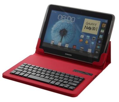 中国 普遍的な Android/IOS/Windows のタブレットの PC の付属品 10.1 インチの取り外し可能な Bluetooth のキーボードの有価証券の革箱カバー 販売のため