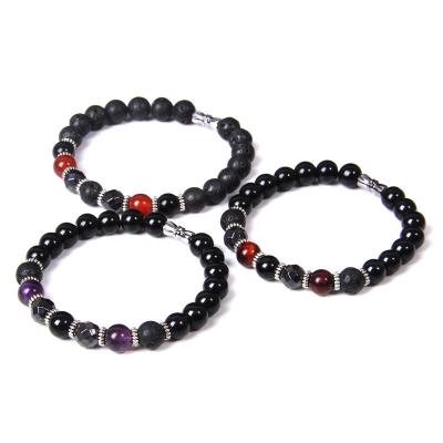 China New FASHIONABLE Wholesale Handmade Magnetic Therapy 8mm Magnet Charm Couple Bracelet Energy Bead Hematite Bracelets For Women Men for sale