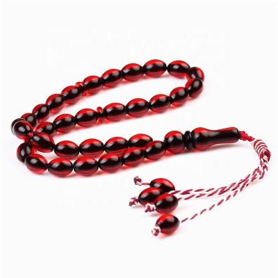 China Muslim Rosary Religious Islamic Oval Acrylic Necklace Shaped Beads Bracelet Tasbih Prayer Ornament Prayer Beads Misbaha for sale