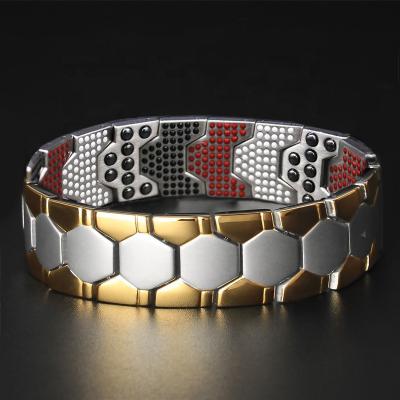 China FASHIONABLE Pure Magnetic Bio Magnet Health Germanium Energy Men Bracelet Therapy Titanium Magnetic Bracelet for sale