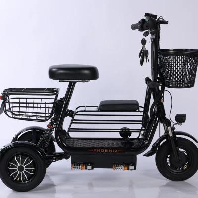 China Environmental protection double drive double people load electric tricycles three wheel adult folding electric tricycle for sale