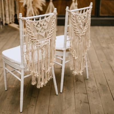 China SH034 Fancy and Romantic Macrame Sashes for Chairs Flower Chair Sash for Hotel Chair Back Decoration for sale