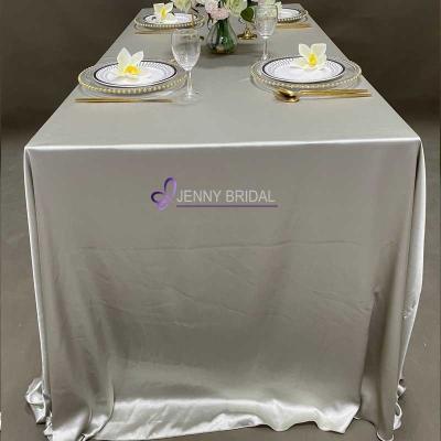 China TC064 Plain or Crushed Tablecloth Spandex Tablecloth Stretch Embroidered Tablecloths European White Rectangle for sale