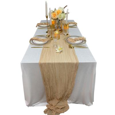 China TR019#64 Sand Single Gauze Table Runner Gauze Table Runner for sale