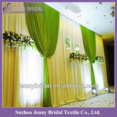 China New BCK064 Fancy And Romantic Hot Sale Chiffon And Organza Luxurious White Backdrop For Wedding for sale