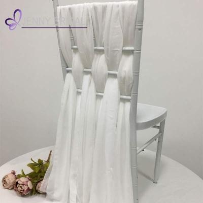 China C221B Plain Ivory Removable Chiffon Dental Banquet Chair Cover Polyester for Wedding Events Decoration Chair Cover Luxury for sale