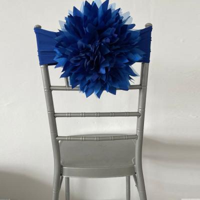 China C317 Single Chair Covers Light Blue Sash Wedding Chair Sash for sale