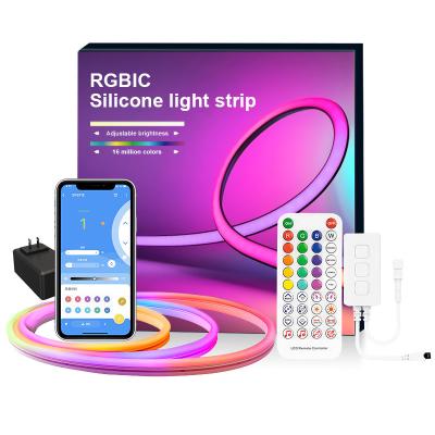 China Residential DC24V LED Neon Silicone Group 8*17 Magic Light Strip IC Smart RGB Music Atmosphere Waterproof Modeling Light Strip for sale