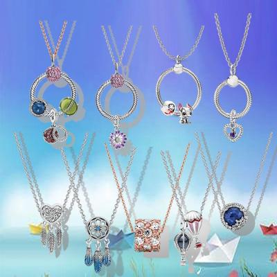 China 2021 wholesale FASHIONABLE diy animal 925 sterling silver O-ring necklace exclusive fashion design cartoon originals suitable for original PA for sale