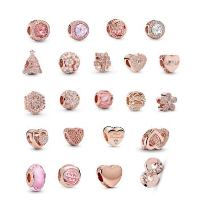 China Trendy fashion charm wholesale style 925 sterling silver diy rose gold beads loose Minnie bracelet accessories new for sale