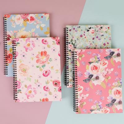 China 70g A5 Paper Flower Lined Journal Watercolor Flower Garden Notebook 5.7x8.3 Inch Floral Pattern for College Students and Office for sale