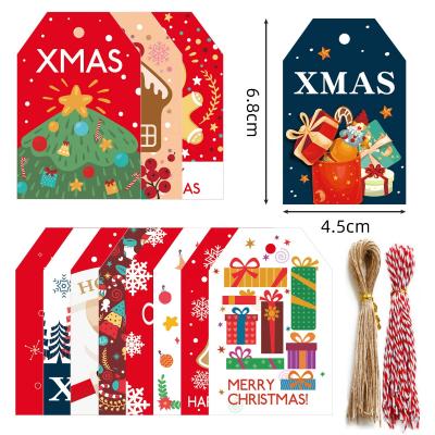 China Christmas Present Hang Labels String Of Europe Christmas Wrapping Paper Tags For Christmas Wedding Holiday DIY Name Card for sale