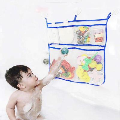 China Original Folding Cubby Bath Toy Storage Hanging Bath Toy Mesh Net Shower Caddy Holder for Kids Bathroom for sale