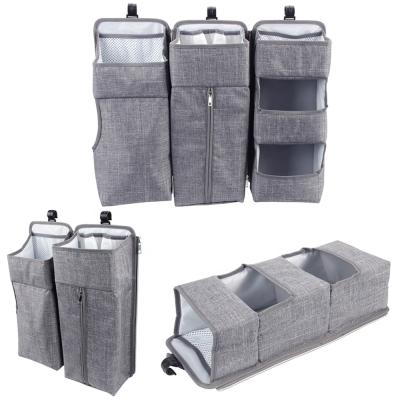 China Water Resistant Crib Baby Diaper Caddy Organizer Set Detachable Diaper Organizer Hanging Storage Bags For Crib for sale