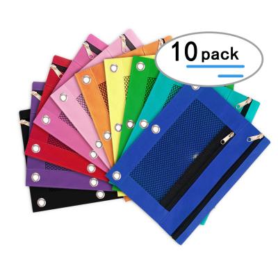 China Schools & Offices Pencil Pouches Cloth Pencil Pouches Ring Binders Zipper Pencil Pouches Pouch 3 Case for sale