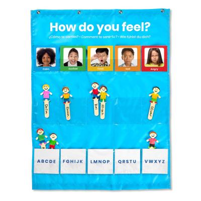 China Wall Hanging Purpose Your Feelings Pocket Chart Kids Communicate Emotions To Teachers Social Emotional Learning for sale