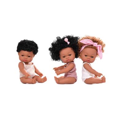 China Soft Rubber Silicone Reborn Baby - Soft Rubber Dolls Beautiful Doll Black Skin Dolls With Hair And Dresses for sale