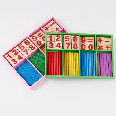 China Playing Montessori Counting Tool Toy Educational Mathematical Sticks Box Counting Cards and Rods Number Count for sale