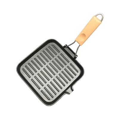 China Easy Viable Clean Iron BBQ Stove Picnic Camping Nonstick Frying Kitchen Supplies Collapsible Steak Griddle Pan for sale