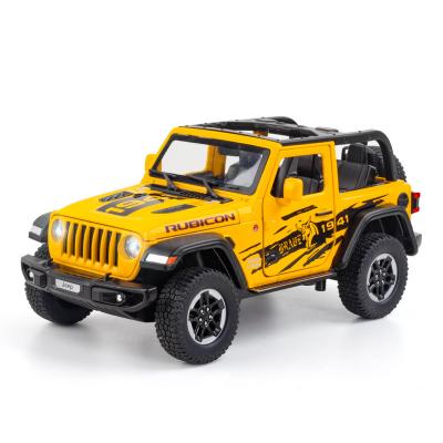 China Sound 1:20 Simulated Cowboy Rubicon Diecast Model Car Collectible Pull Back Combine Toy Car With Sound And Lighting for sale