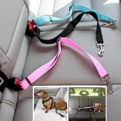 China Durable Durable Universal Dog Pet Seat Belt Harness Leash Clip Car Belt Animal Safety Keep Dog Safe When Trainings Nylon Dog Seat Belt for sale