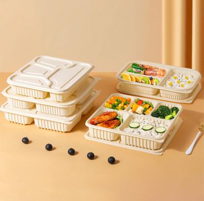 China Microwavable Cornstarch Disposable Takeaway Fast Food To Go Plastic Biodegradable Container Lunch Bento Boxes Sushi Food Meal Prep Containers for sale